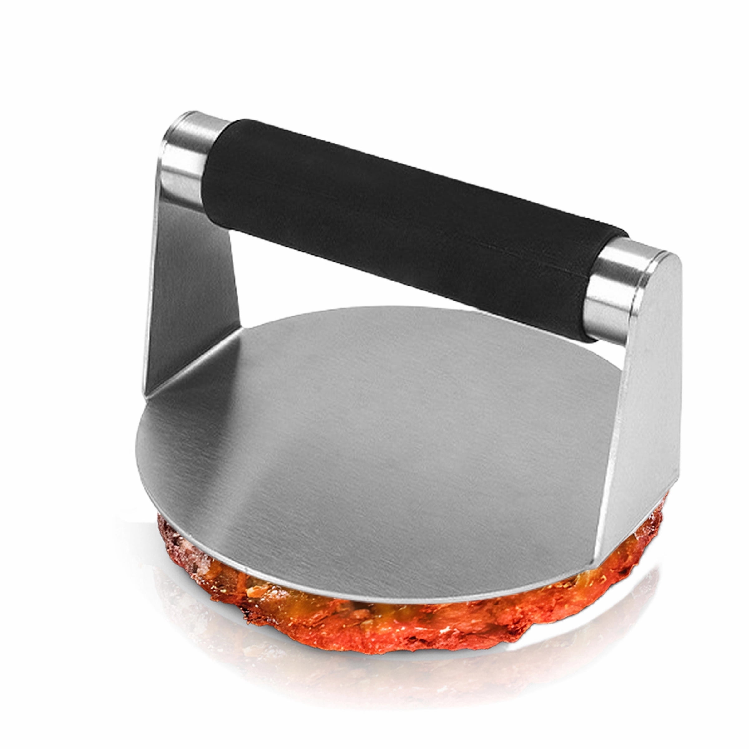 Stainless Steel Burger Press with Anti-Scald Handle,5.5 Inch Round Non-Stick Hamburger Grill Perfect for Flat Top Griddle Grill Cooking