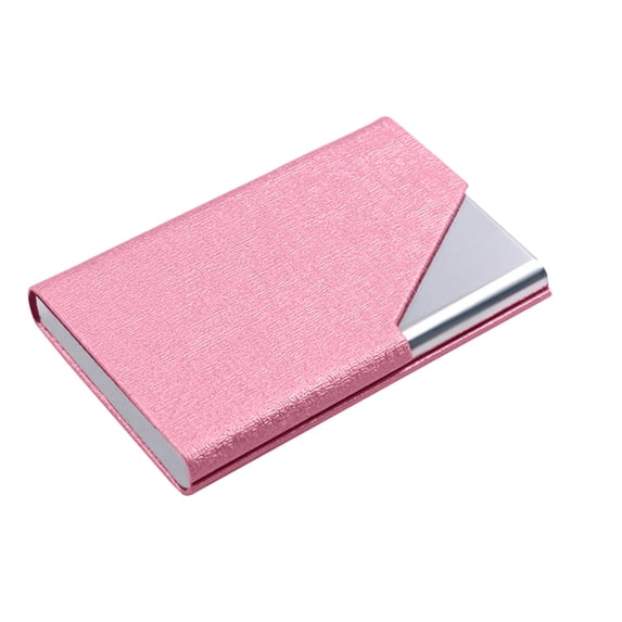 Stainless Steel Business Card Holder Leather Aluminum Credit Card Slim Protective Storage