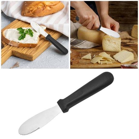 Stainless Steel Butter Spreader with Ergonomic Black Handle for Effortless Sandwich and Condiment Application