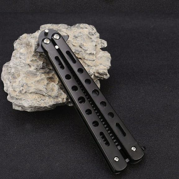 Stainless Steel Butterfly Comb Practice Tool, Bladeless Flipping Comb for Beginners, Safe Swing Training for Outdoor Camping and Skill Practice