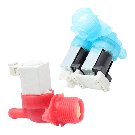 Stainless Steel Butterfly Water Inlet Valve for Washing Machines, High Pressure Resistant Unidirectional Flow Control, Standard Compliant Sealing, Blue and Pink