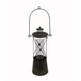 thumbnail image 1 of Vintage Metal And Glass Lantern With Finial Top, Small, Black, 1 of 2