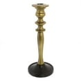 thumbnail image 1 of Benzara Candle Holder with Turned Post, Medium, Brass and Bronze, 1 of 3