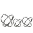 thumbnail image 1 of Benjara BM208639 Metal Table Top Sculpture with Orb Design, Silver - Set of 3, 1 of 5