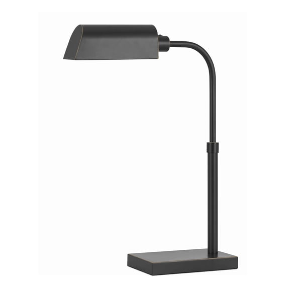 Saltoro Sherpi Integrated LED Metal Desk Lamp with Stalk Support and Block Base, Black