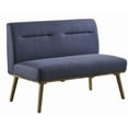 thumbnail image 1 of Saltoro Sherpi Fabric 2 Seater Loveseat Sofa with Splayed Legs and Padded Seat, Blue and Brown, 1 of 5