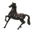 thumbnail image 1 of Saltoro Sherpi 16 Inch Aluminum Galloping Horse Sculpture, Dark Brown, 1 of 2