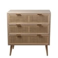thumbnail image 1 of 3 Drawer Wooden Accent Chest with Mesh Pattern Front, Light Brown- Saltoro Sherpi, 1 of 5