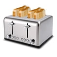 thumbnail image 1 of Stainless Steel CUSIMAX 4-Slice Toaster: Extra-Wide Slots, Ultra-Clear LED Display & 6 Shade Settings (Dual Control Panels + Cancel/Bagel/Defrost + Removable Trays), 1 of 6