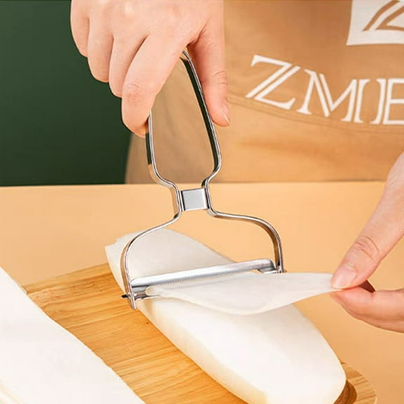 Stainless Steel Cabbage Grater Peeler | Multipurpose Wide Mouth Vegetable Scraper | Large Melon Grater Knife | Ergonomic Non-Slip Handle | White | 14x9.2cm | Durable, Easy to Clean | Versatile