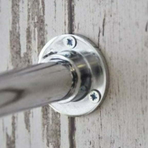 Stainless Steel Cabinet Clothes Closet Rod Bracket Holder Flange Socket 2 Pcs