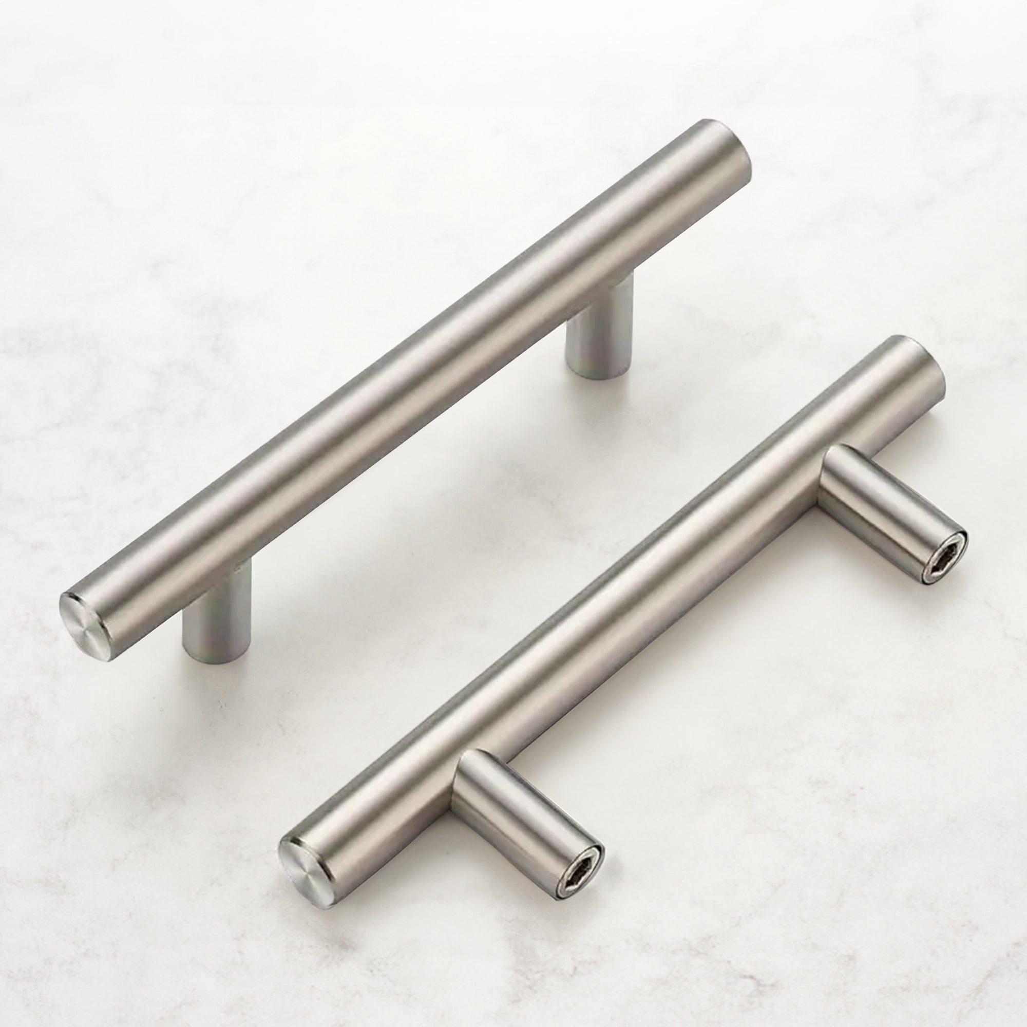 Stainless Steel Cabinet Handle Pull – 5 Inch, Modern T-Bar Design, Brushed Finish, 3 Inch Hole Center