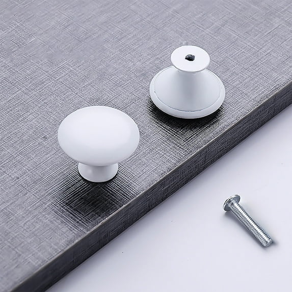 Stainless Steel Cabinet Knobs, Kitchen Cupboard Closet Bathroom Dresser Drawer Hardware, 1.18x0.86 Inch, Silver/White/Black, 1-Piece