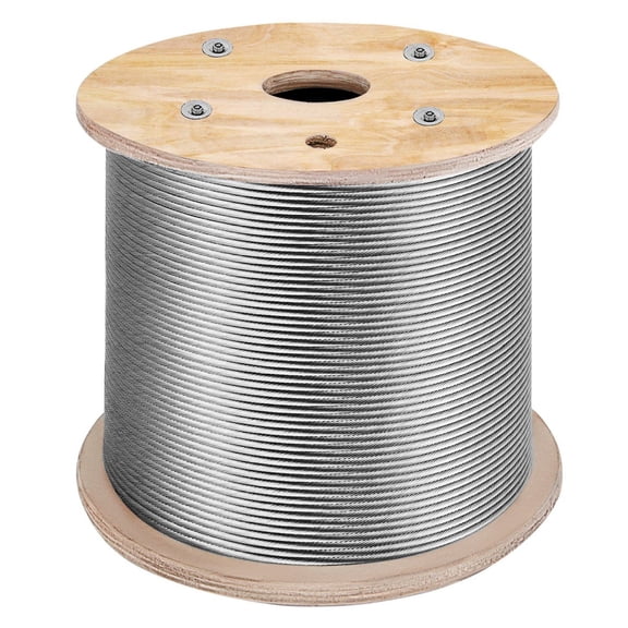 Stainless Steel Cable 3/16"x 1000ft, T316 Marine Grade Railing Wire, 1x19 Strand Aircraft Cable for Deck Rail, String Lights, Fence DIY
