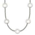 thumbnail image 1 of Stainless Steel Cable Fancy Necklace Chain Chisel Polished Circles 26 inch 19.5 mm, 1 of 5
