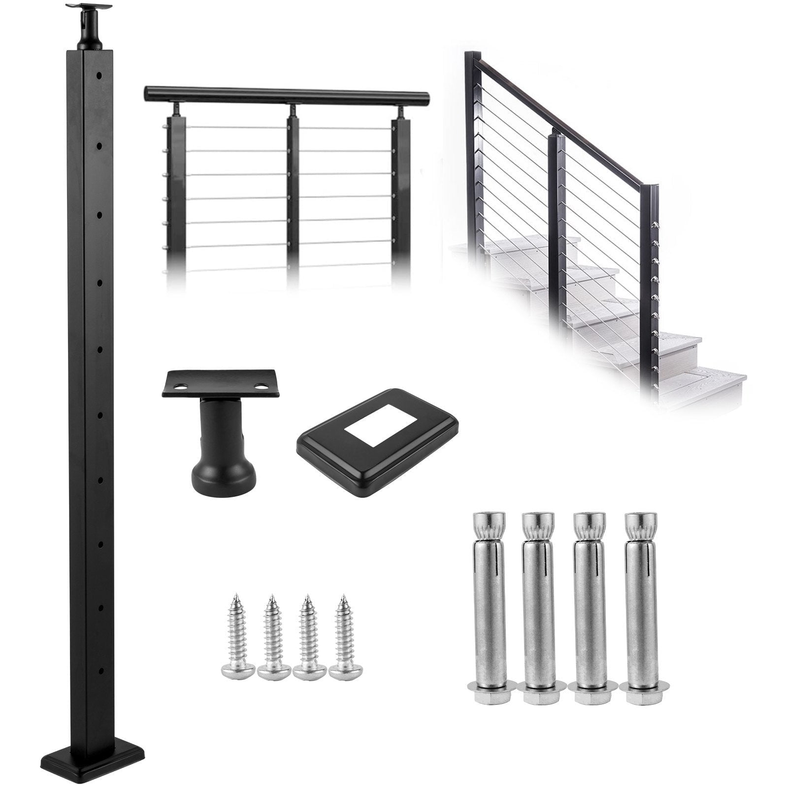 Stainless Steel Cable Handrail Stair Post Railing System for Decks