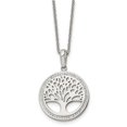 thumbnail image 1 of Stainless Steel Cable Necklace with Pendants Chain Chisel Polished Preciosa Crystal Tree of Life Pendant on a 16 inch 2 Extension 23.95 mm, 1 of 5