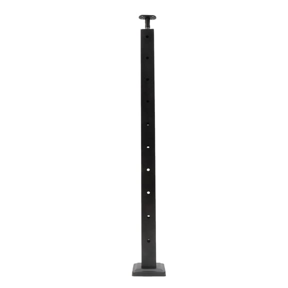Stainless Steel Cable Railing Post 36"x2"x2" Adjustable Top Level drilled Post Level Line Post Top Mount Black Finish Wood Concrete Level Deck