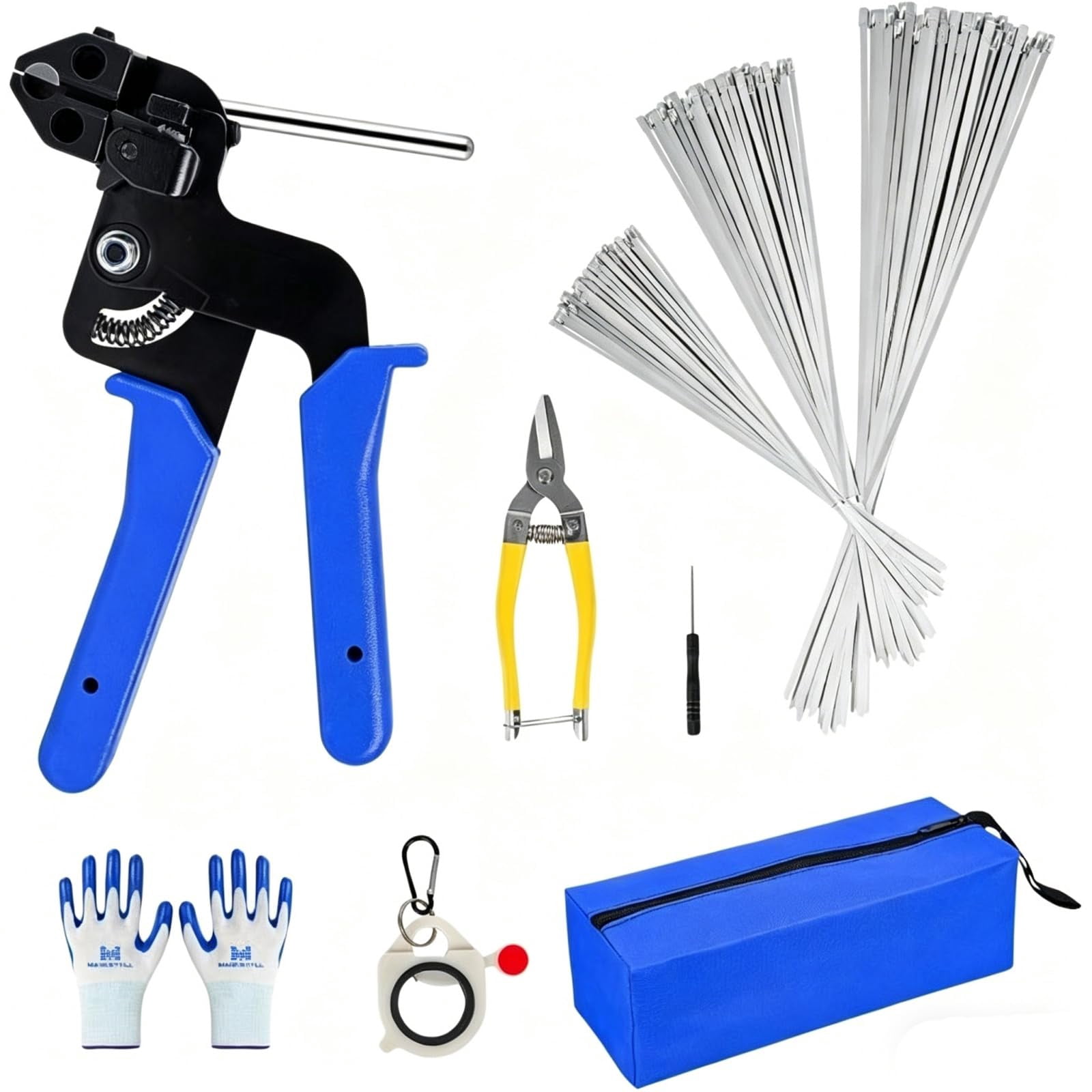 Stainless Steel Cable Tie Gun Kit 2026 Upgrade with Metal Zip Ties Heavy Duty 304 Complete Tool Set for Outdoor Fencing Exhaust