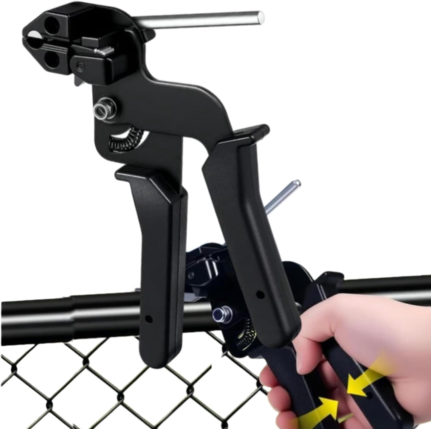 Stainless Steel Cable Tie Gun with Metal Zip Ties, Metal Zip Tie Gun, Stainless Steel Zip Ties Heavy Duty, Chain Link Fence Ties, Stainless Steel Cable Tie Gun Kit, For Fence Ties (ZIP TIE GUN)