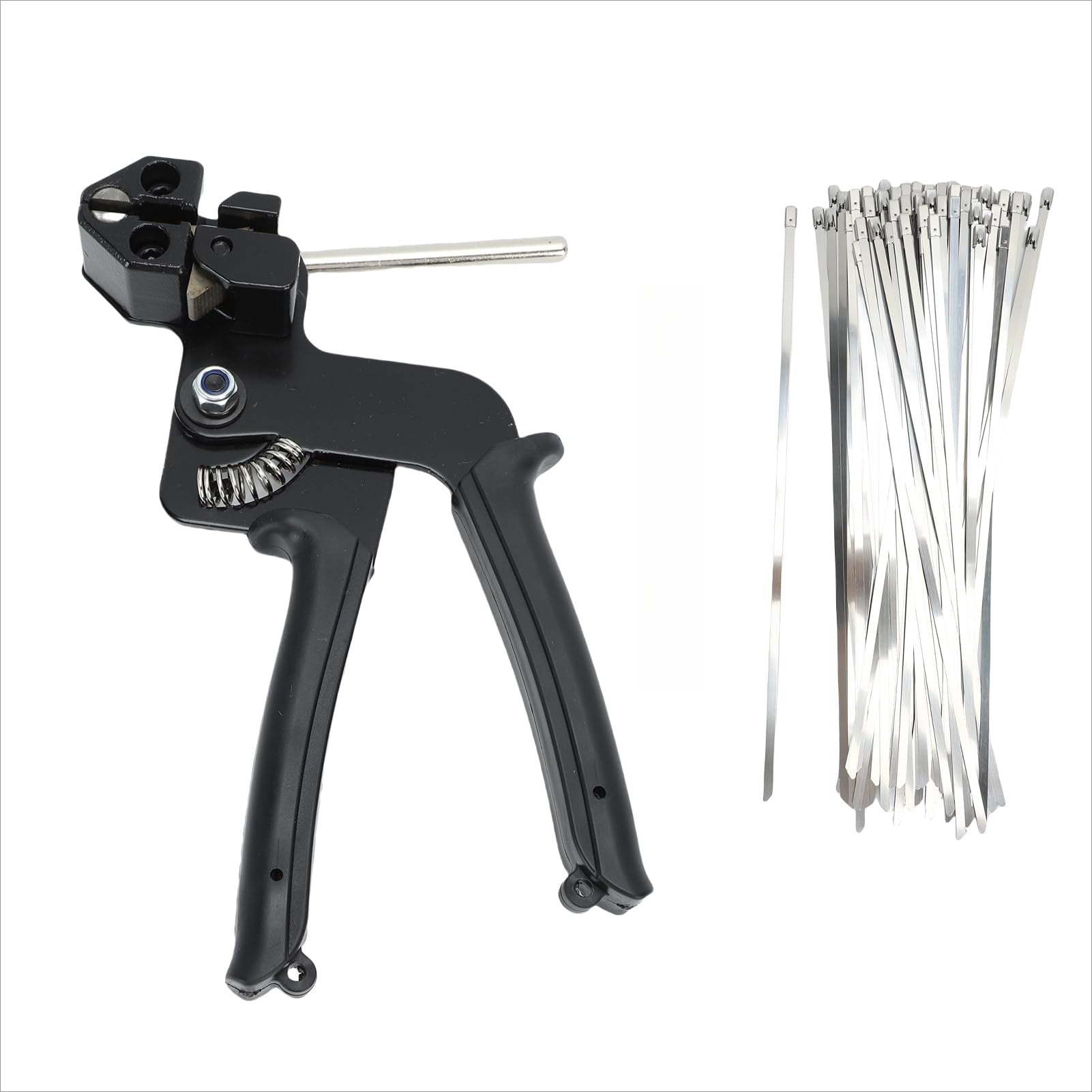 Stainless Steel Cable Tie Tool Kit with 100 PCS Ties, 200LBS Tensile Strength