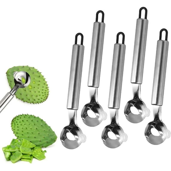 Stainless Steel Cactus Peeler Tool Multi-Purpose Kitchen Gadget for Safe Thorn Removal with Anti-Slip Ergonomic Handle, Professional-grade Knives for Efficient Slicing and Dough Cutting