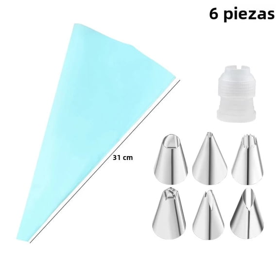 Stainless Steel Cake Decorating Shell Set, Thickened EVA Piping Bags, Cream and Glue Tools