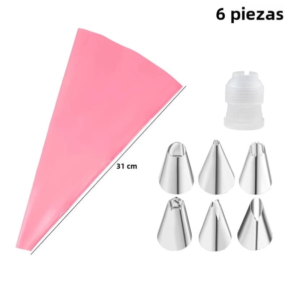 Stainless Steel Cake Decorating Shell Set, Thickened EVA Piping Bags, Cream and Glue Tools
