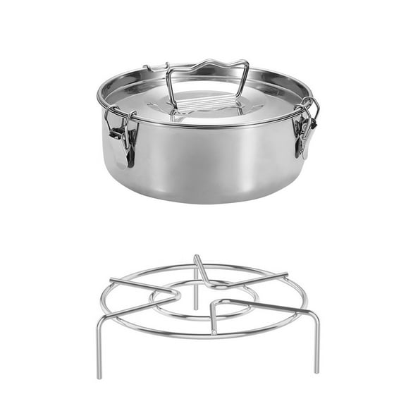 Stainless Steel Cake Pan - 304 Food Grade, Steamer Compatible, with Lid Handle, for Baking Steaming