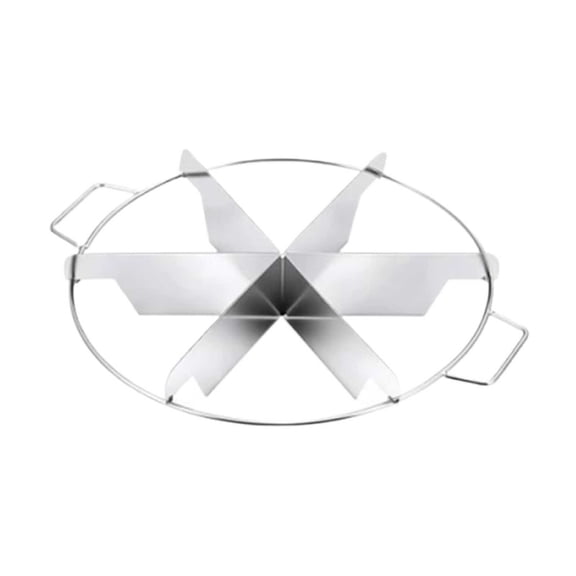 Stainless Steel Cake Pie Pizza Cutter Divider 6 7 8 Equal Slice Slicer Circular Portion Tool with Side Handles Baking Kitchen Gadget 1pc 12.2in
