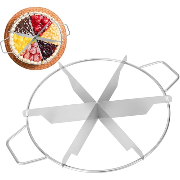 Stainless Steel Cake Portion Cutter, 6-Slice Round Pizza & Cheesecake Divider, Baking Tool for Party, Home, Bakery(DSF)
