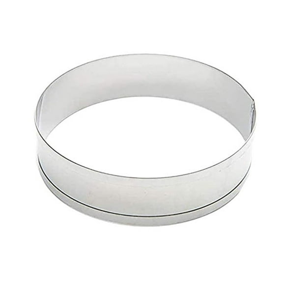 Stainless Steel Cake Ring Mold Baking Rings,English Muffin Rings Crumpet Rings Double Rolled Tart Rings Stainless Steel Muffin Rings Round Muffin Tart Ring Molds for Home Baking(Silver,1x3.7")