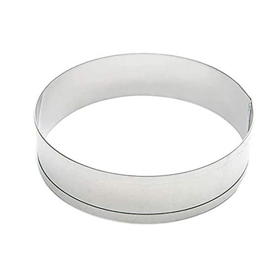 Stainless Steel Cake Ring Mold Baking Rings,English Muffin Rings Crumpet Rings Double Rolled Tart Rings Stainless Steel Muffin Rings Round Muffin Tart Ring Molds for Home Baking(Silver,1x3.7")