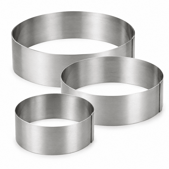 Stainless Steel Cake Ring Mold Set, Round Mousse Baking Tool