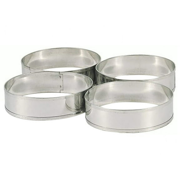 Stainless Steel Cake Ring Molds - 4 Pc Set, English Crumpet Cookie Rings, High Quality, Suitable for Baking