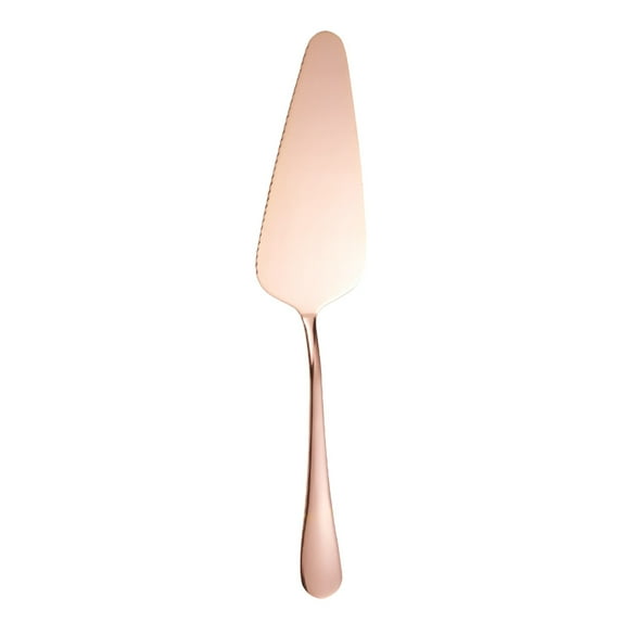 Stainless Steel Cake Server Spatula Pie Pizza Cutter Tool 1 Piece - Serrated Edge Multi Purpose Kitchen Utensil(Rose Gold)