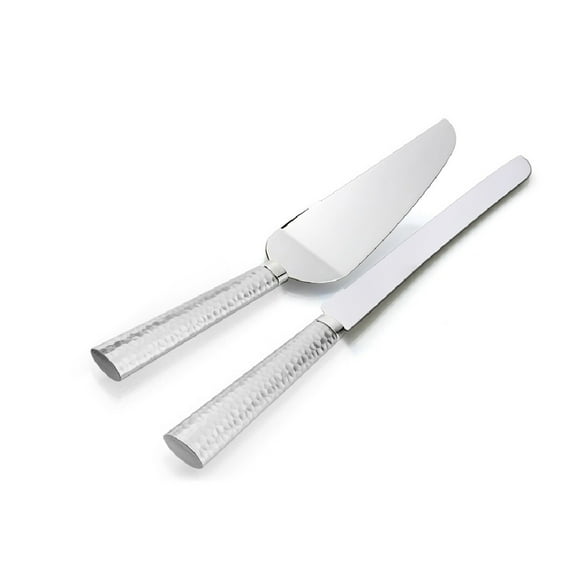 Stainless Steel Cake Server in Two Tone Silver Design