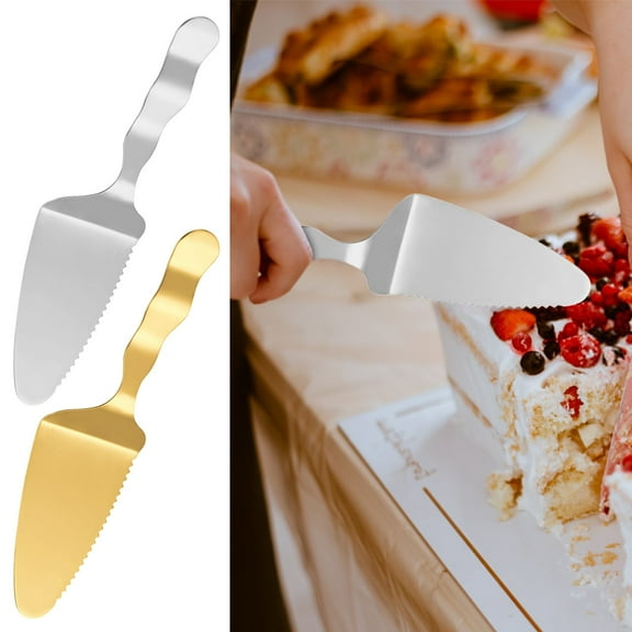Stainless Steel Cake Slicer Spatula | Pizza Dessert Server with Serrated Edge | Mirror Polished Pie Cutter | Durable Baking Knife | 1 Piece | Versatile Serving Tool