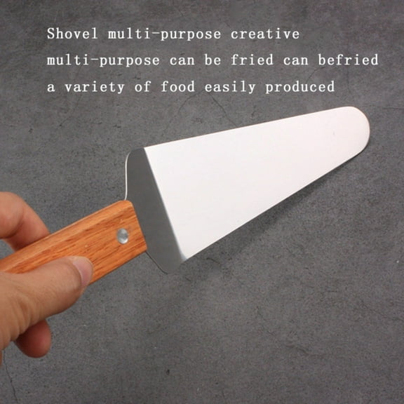 Stainless Steel Cake Spatula with Wooden Handle, Triangular Cake Knife for Pizza, Cheese, Baking, and Serving, Multipurpose Kitchen Tool