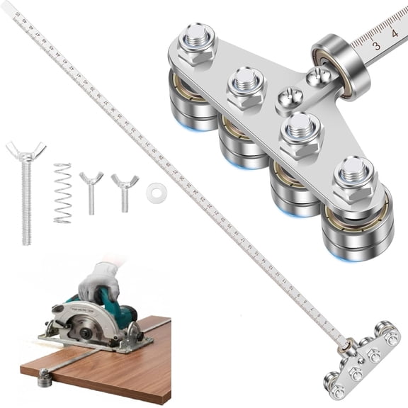Stainless Steel Caliper Guide Rail for Circular Saw – Adjustable Precision Cutting Tool for Wood, Metal, Plastic • Straight Cut Fence • Fits Most Models • Durable Construction,A