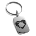thumbnail image 1 of Stainless Steel Camera Shutter Heart Engraved Small Rectangle Dog Tag Charm Keychain Keyring, 1 of 1