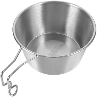 Stainless Steel Camping Travel Bowl with Handle Food Bowl Convenient Soup  Dish Multipurpose for Outdoor Meal Prep, Serving, Baking Size L