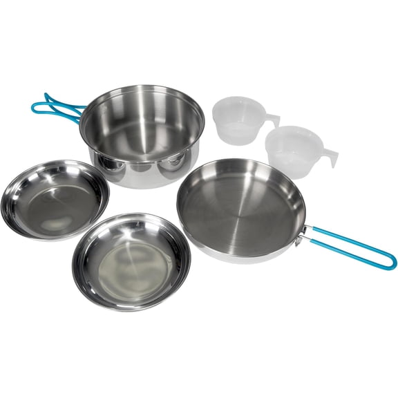 Stainless Steel Camping Cookware Set – Durable Nesting Mess Kit for Backpacking, Hiking & Outdoor Cooking – Compact Portable Pot & Pan with Carry Bag – Multiple Sizes for Family to Solo Use