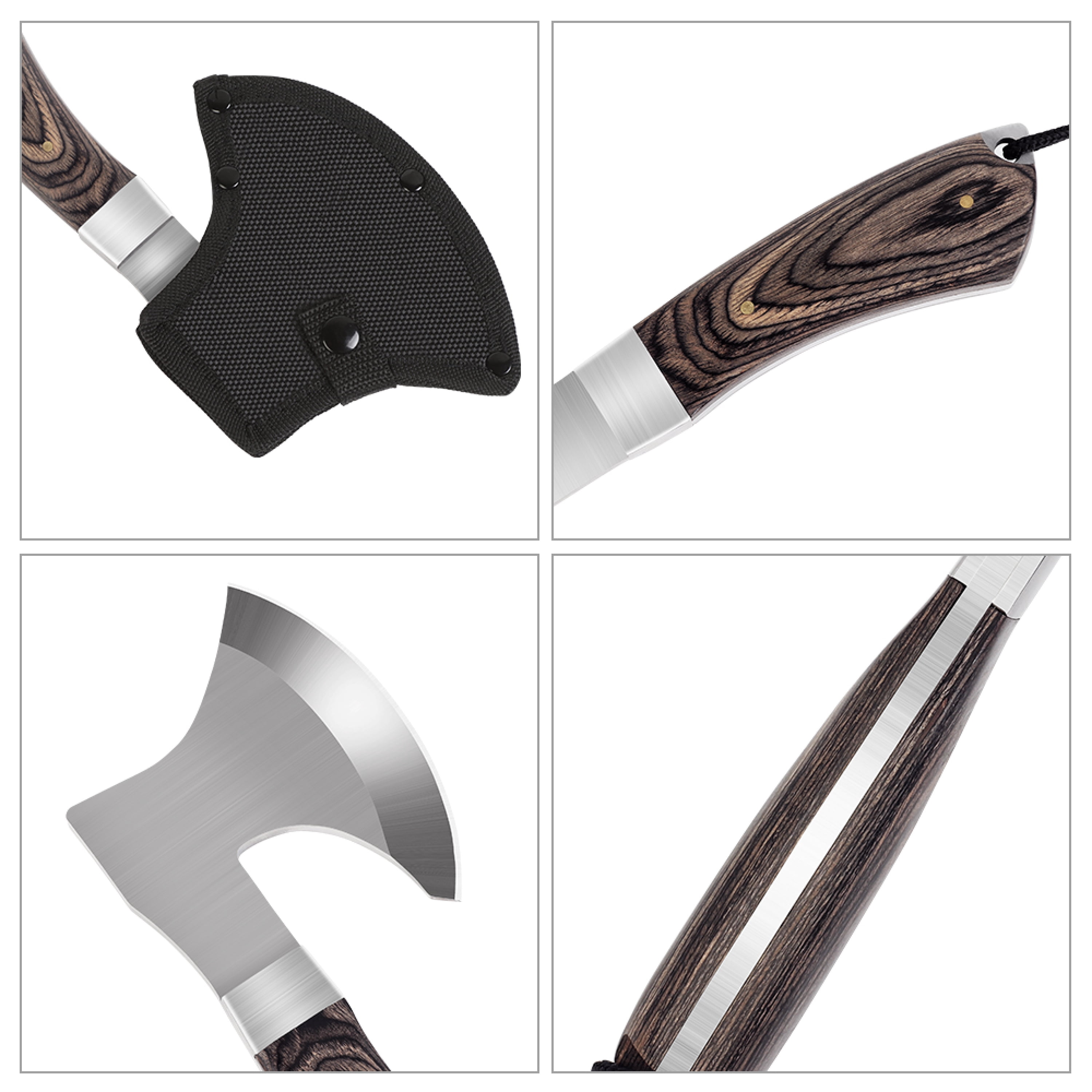 Stainless Steel Camping Hatchet Survival Axe & Sheath Hiking Outdoor Multi Tool