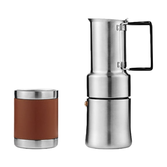 Stainless Steel Camping Mocha Pots Portable Brewer for Espresso Travel Backyard Picnics Coffee Maker Travel Essential