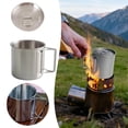 thumbnail image 1 of Stainless Steel Camping Mug for Outdoor Use with Lid and Foldable Handle – Food Grade 304 Cup for Hiking Picnics and Heating in a Compact Lightweight Design, 1 of 7