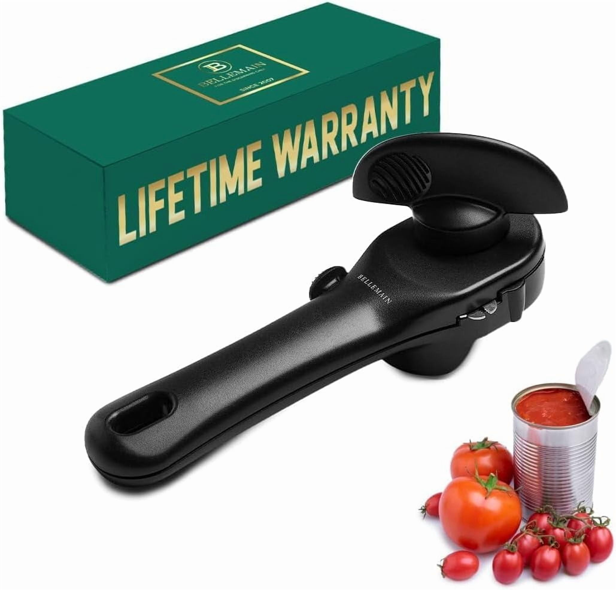 Stainless Steel Can Opener – Manual For seniors - Ergonomic Smooth edge Hand Held Heavy Duty Easy to use can opener safe cut