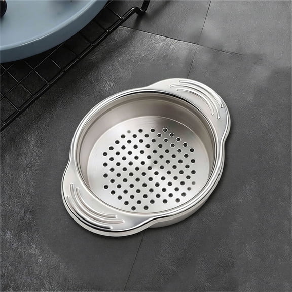Stainless Steel Can Strainer Double Ears Kitchen Tool Filter for Tuna Vegetables 1 Count