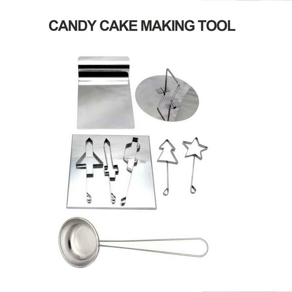 Stainless Steel Candy Making Tool Set with 5 Cookie Cutters | Fudge Molds for Baking, Cake Decorating, and Pastry Shaping | Kitchen Utensils for Holiday Treats and Daily Cooking