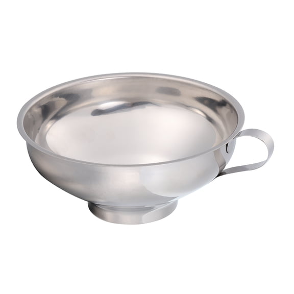 Stainless Steel Canning Funnel, 143mm/ 5.6inch Wide Mouth Jar Funnel with Handle